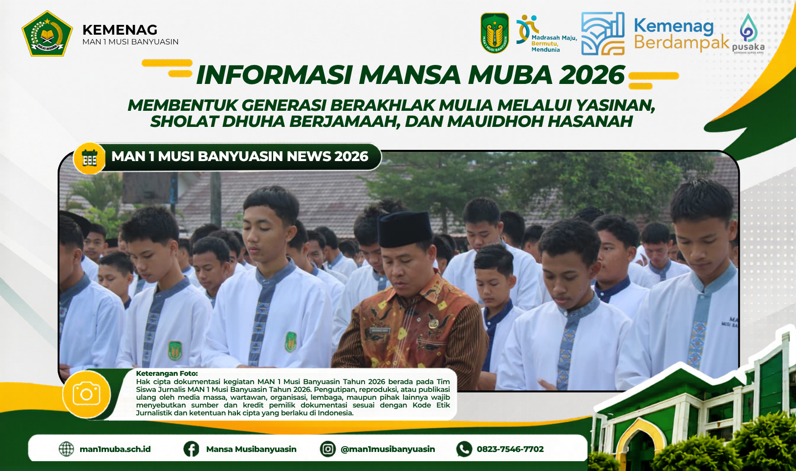 Membentuk Generasi Berakhlak Mulia Melalui Yasinan, Sholat Dhuha Berjamaah, dan Mauidhoh Hasanah