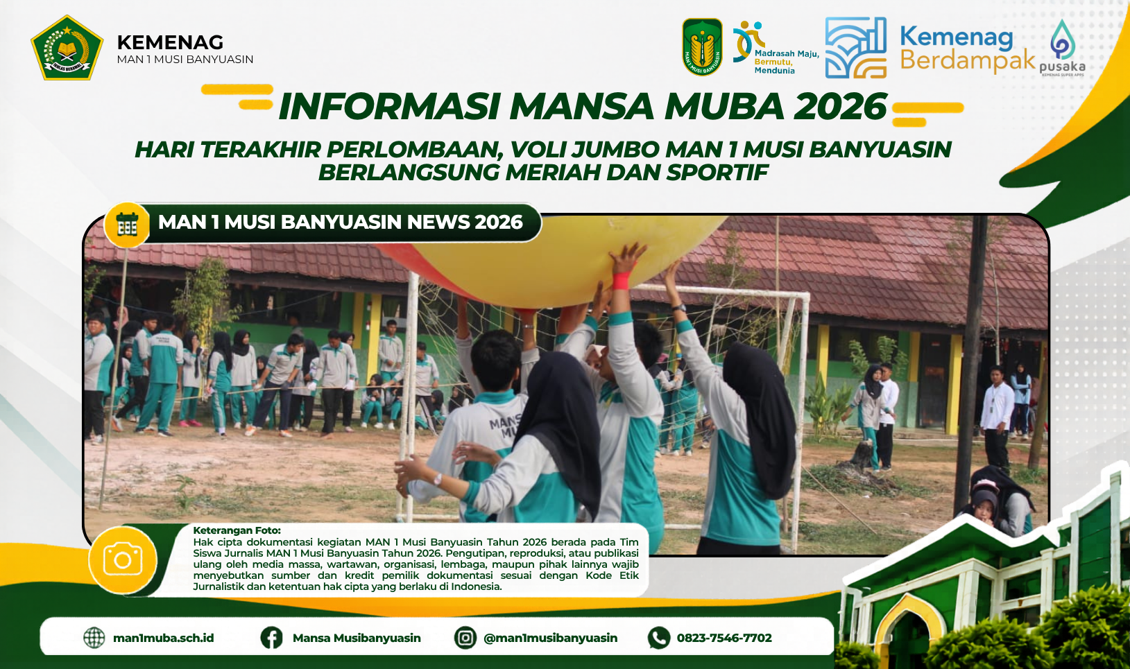 Meriah dan Penuh Sportivitas, Final Lomba Voli Jumbo Semarakkan HUT ke-81 RI di MAN 1 Musi Banyuasin