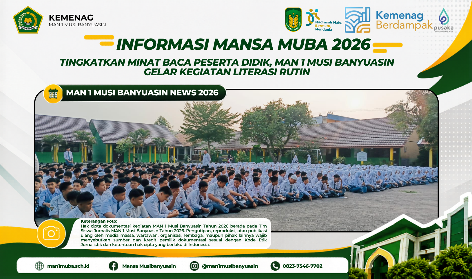 Tingkatkan Minat Baca Peserta Didik, MAN 1 Musi Banyuasin Gelar Kegiatan Literasi Rutin