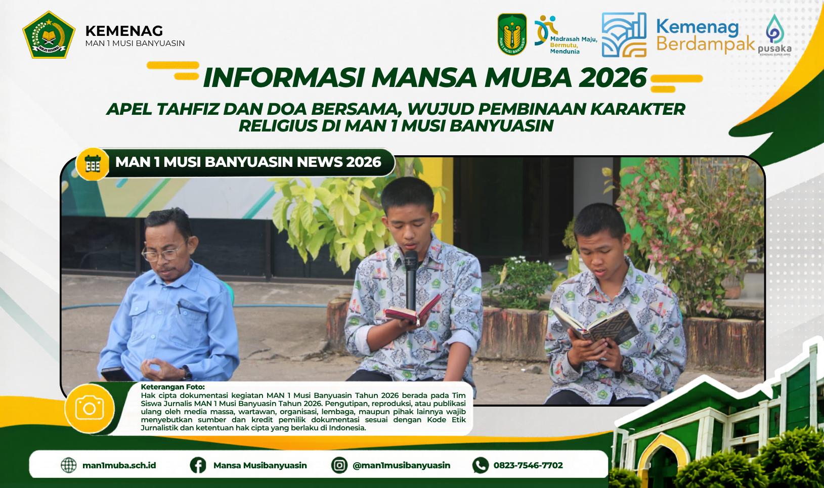 Apel Tahfiz dan Doa Bersama, Wujud Pembinaan Karakter Religius di MAN 1 Musi Banyuasin
