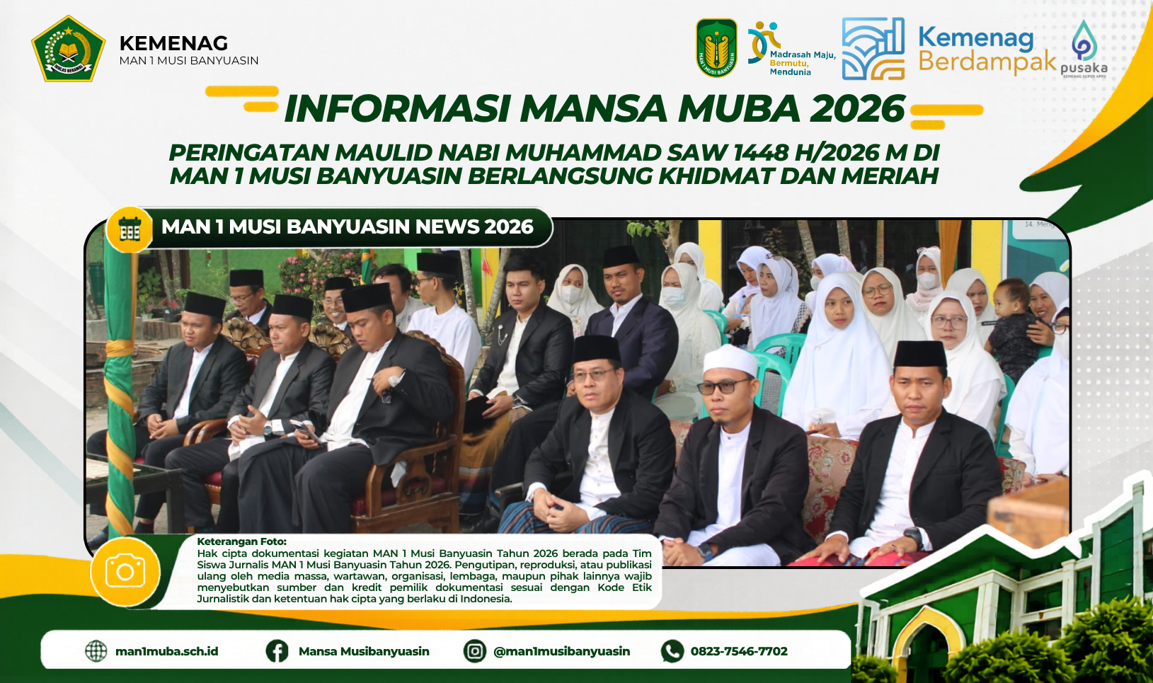Peringatan Maulid Nabi Muhammad SAW 1448 H/2026 M di MAN 1 Musi Banyuasin Berlangsung Khidmat dan Meriah