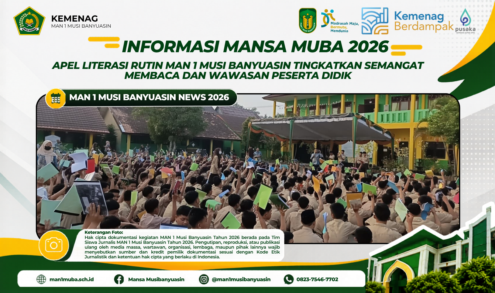 Apel Literasi Rutin MAN 1 Musi Banyuasin Tingkatkan Semangat Membaca dan Wawasan Peserta Didik
