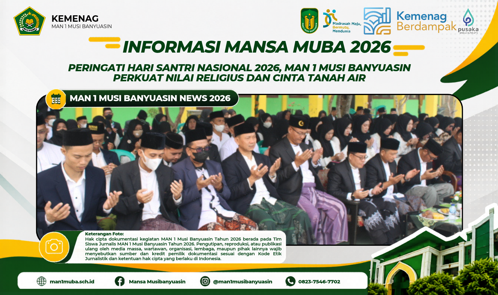 Peringati Hari Santri Nasional 2026, MAN 1 Musi Banyuasin Perkuat Nilai Religius dan Cinta Tanah Air