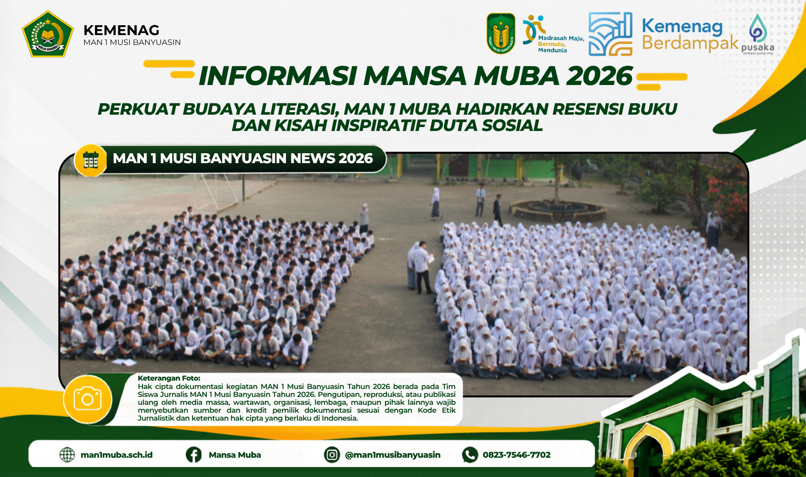 Perkuat Budaya Literasi, MAN 1 Muba Hadirkan Resensi Buku dan Kisah Inspiratif Duta Sosial