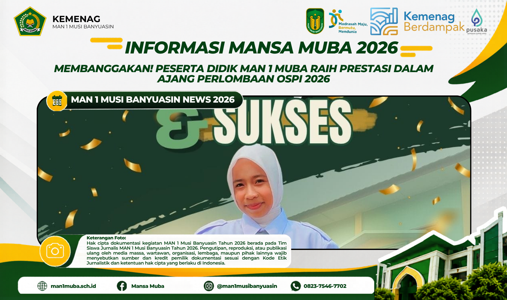 Membanggakan! Peserta Didik MAN 1 Muba Raih Prestasi Dalam Ajang Perlombaan OSPI 2026