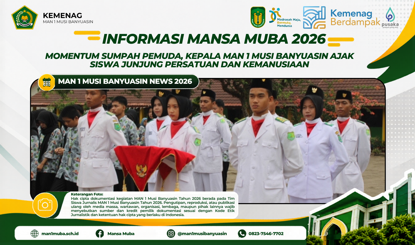 Momentum Sumpah Pemuda, Kepala MAN 1 Musi Banyuasin Ajak Siswa Junjung Persatuan dan Kemanusiaan